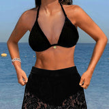 Lena | Elegantes einfarbiges Bikini-Set mit Spitze