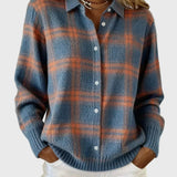 Anna - Retro-Strickpullover aus handgemachter Wolle mit Kontrast