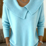 Karolína – Eleganter Strickpullover mit markantem Kragen