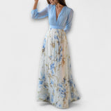 Harper - Maxikleid mit schimmerndem Blumenmuster
