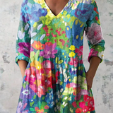 Madeleine | Lange Bluse mit V-Ausschnitt