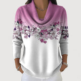 Gabriela – Blumiger Pullover mit Kragen