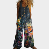 Wilhelmine | Fließender bedruckter Jumpsuit