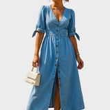 Nina – Glänzendes Denim-Kleid