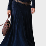 Iwona - Maxikleid aus Samt mit Gürtel